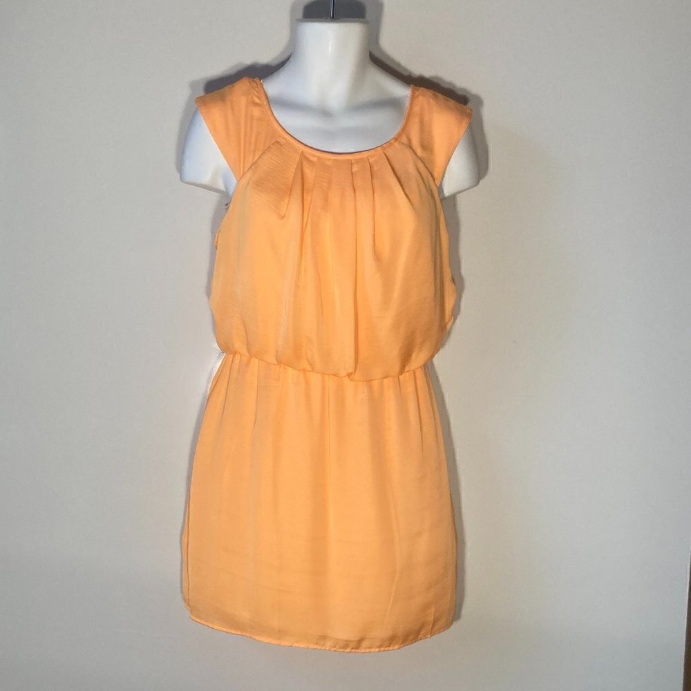 City Triangles SZ L Light bright orange blouson aline dress